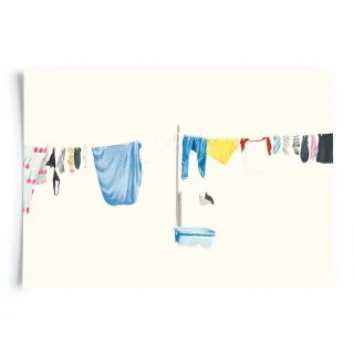 Postkarte mit Grüssen aus der Alp A6 - "Wäsche trocknen"