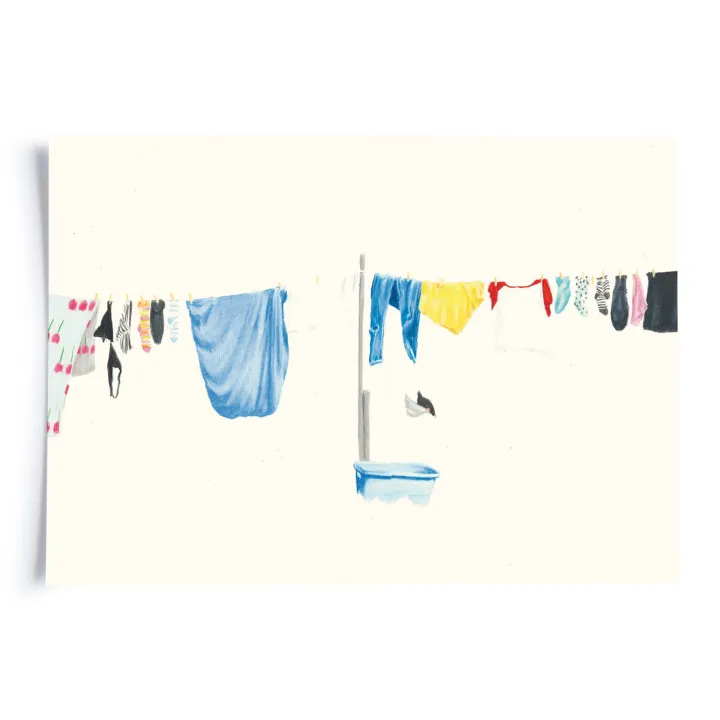 Postkarte mit Grüssen aus der Alp A6 - "Wäsche trocknen"