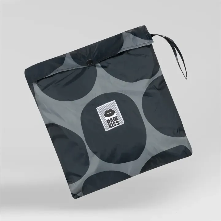 Rain Poncho - Black Polka