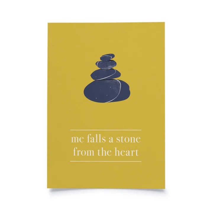 D'English - Me falls a stone from the heart.