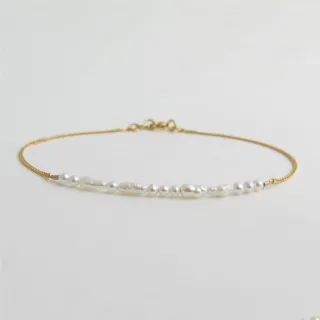 Armband Organisch geformte Perlen - gold
