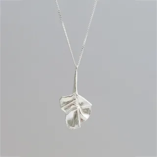 Halskette Blatt - silber