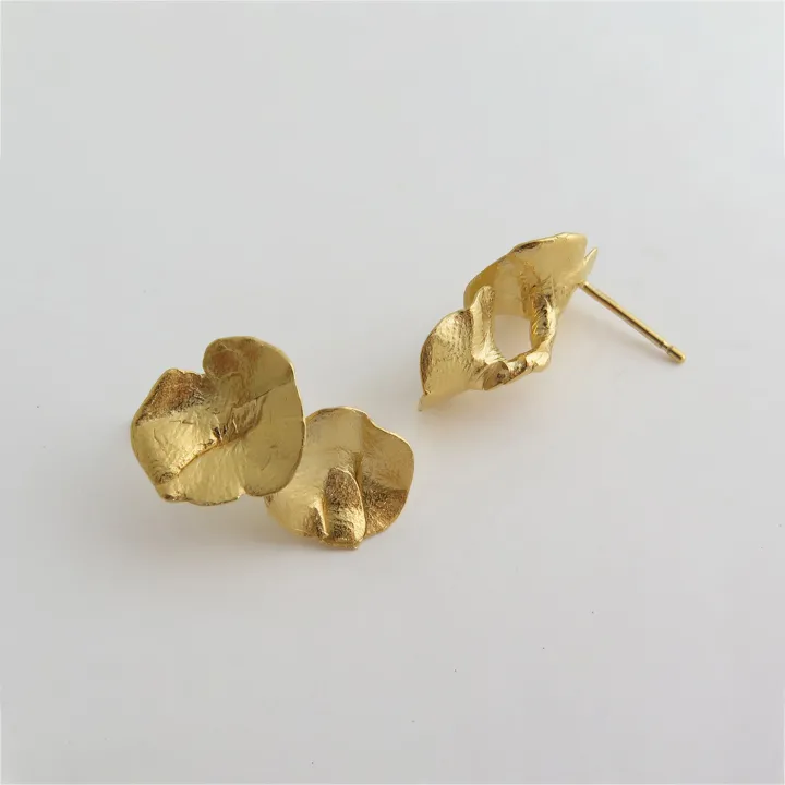 Ohrstecker Zwei Blütenblätter - gold