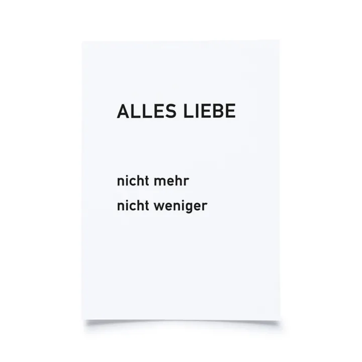 Alles Liebe nicht mehr nicht weniger