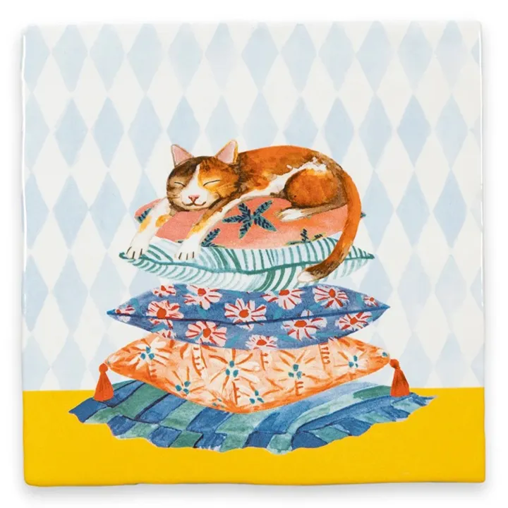 Tiles - Sleepy cat