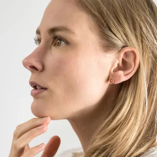 Ohrstecker Runde Skizze - gold