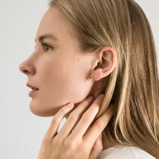 Ohrstecker Skizze kleine Schleife - gold