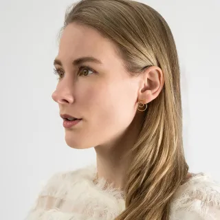 Ohrstecker Skizze mittlere Schleife - gold