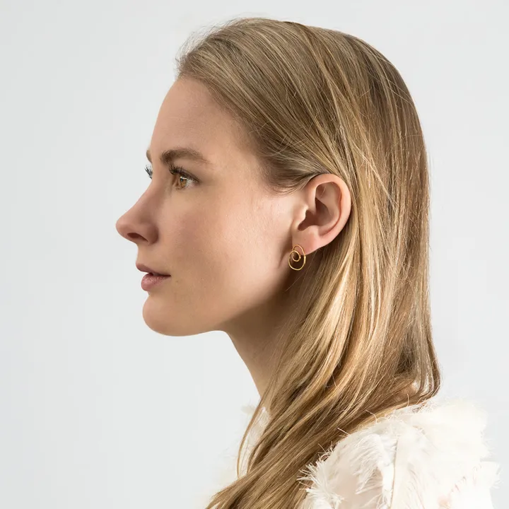 Ohrstecker Skizze mittlere Schleife - gold