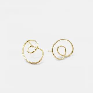 Ohrstecker Skizze mittlere Schleife - gold