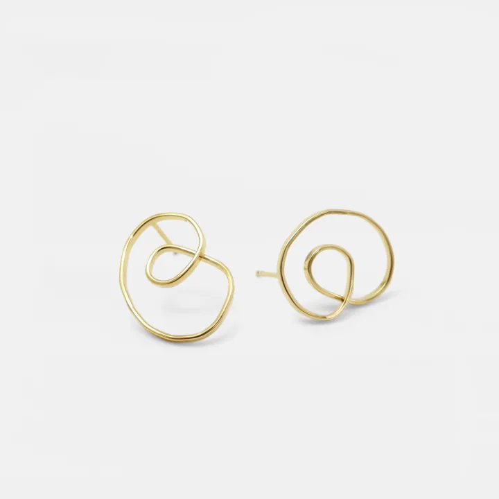 Ohrstecker Skizze mittlere Schleife - gold