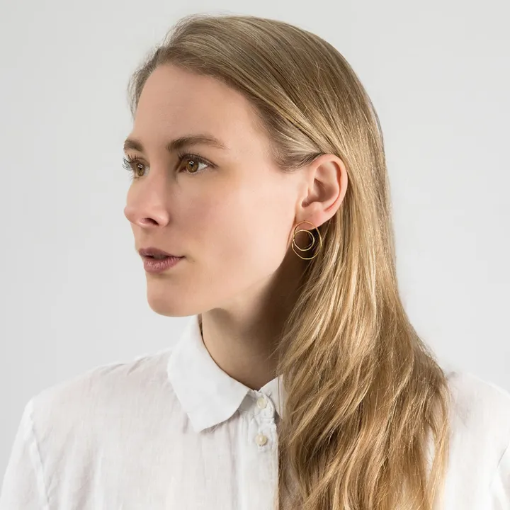 Ohrstecker Skizze grosse Schleife - gold