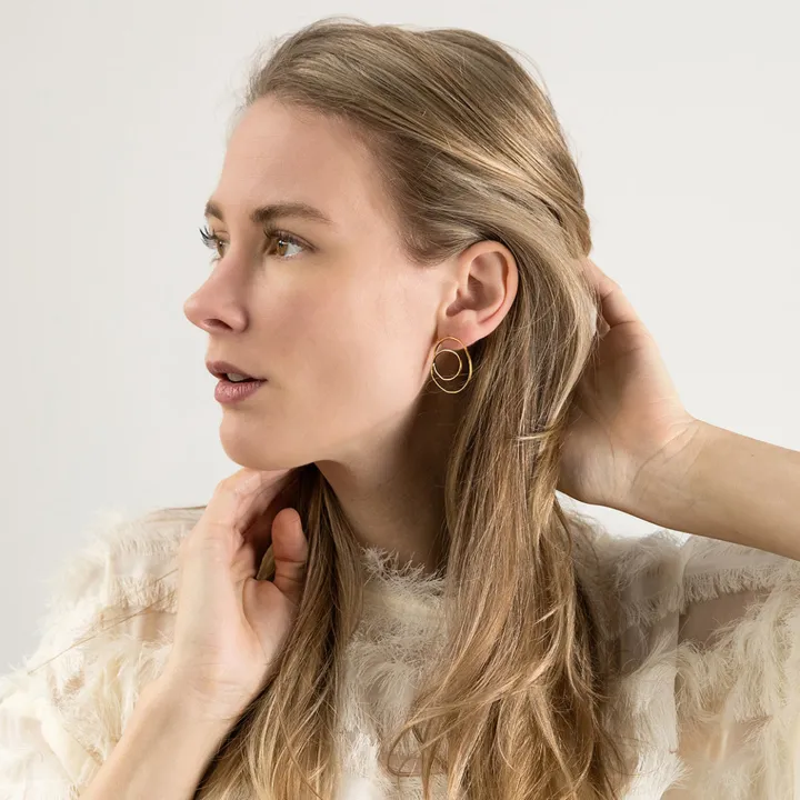 Ohrstecker Skizze grosse Schleife - gold