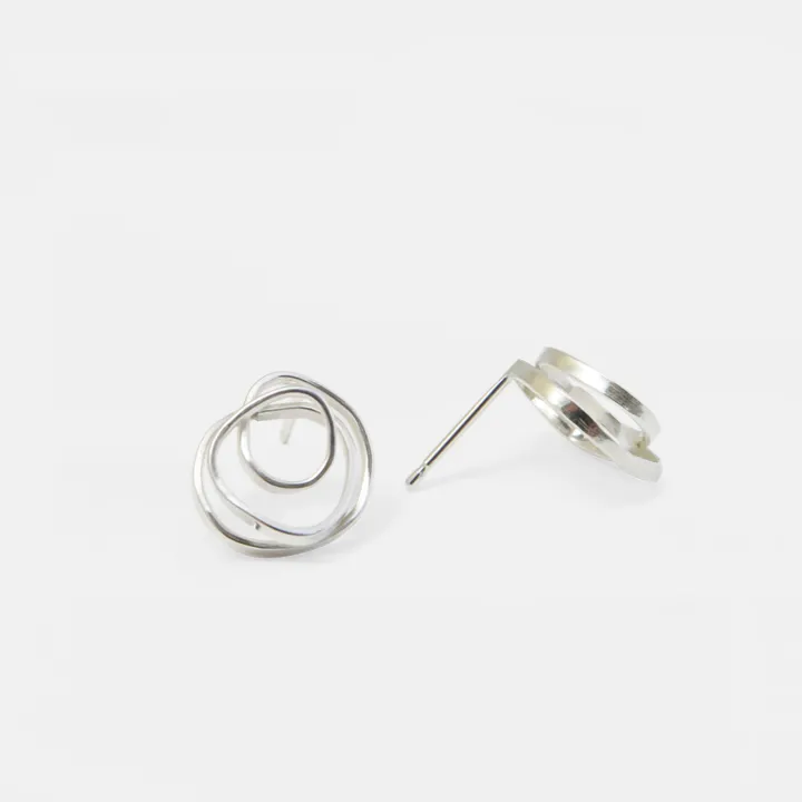 Ohrstecker Weiche Kritzelei - silber