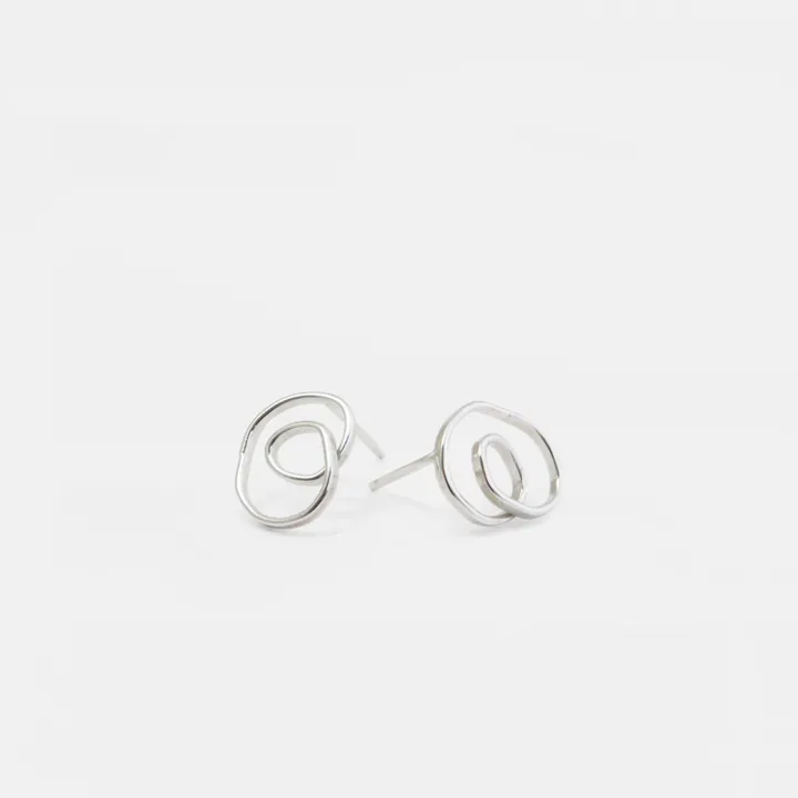 Ohrstecker Skizze kleine Schleife - silber