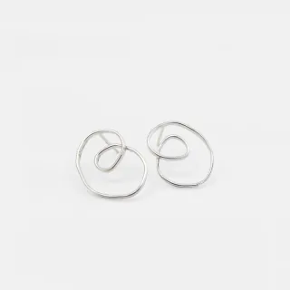 Ohrstecker Skizze mittlere Schleife - silber