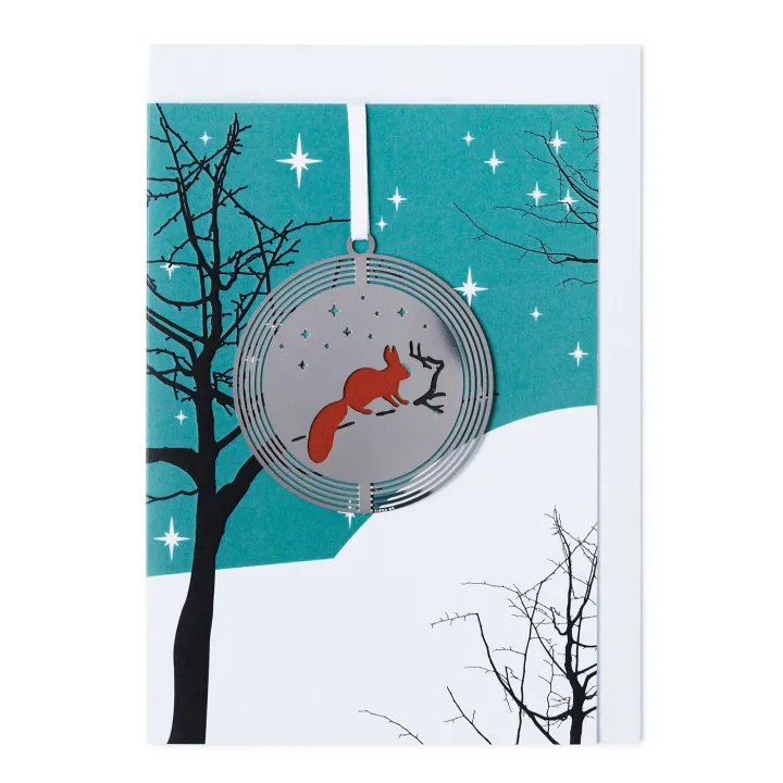 Doppelkarte mit Anhänger Falthänger I Eichhörnchen von Fidea Design