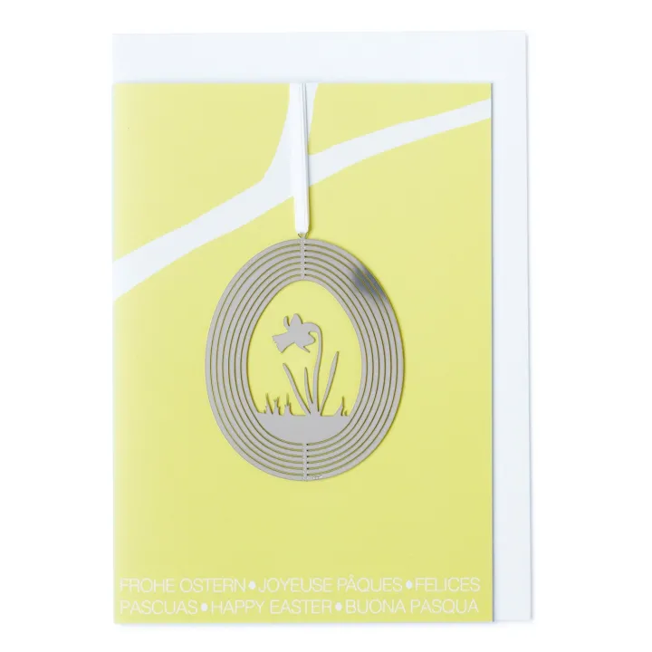 Doppelkarte mit Anhänger Falthänger I Osterglocke von Fidea Design