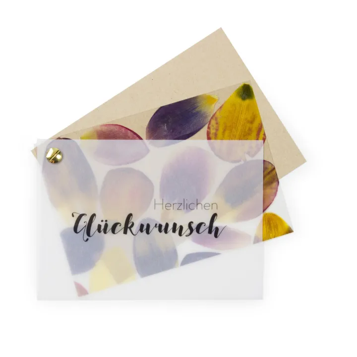 Handgepresste Pflanzenkarten Flower Press I Herzlichen Glückwunsch von Fidea Design