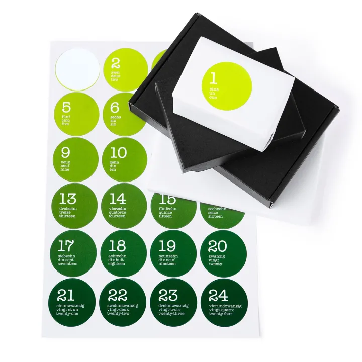 24 nummerierte Kleber (Adventskleber 1-24) Shade von Fidea Design