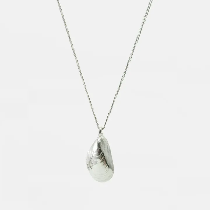 Halskette Muschel - gross - silber