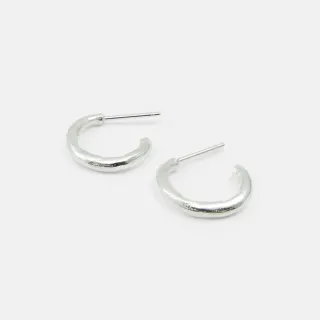 Ohrringe Struktur-Ring - klein - silber