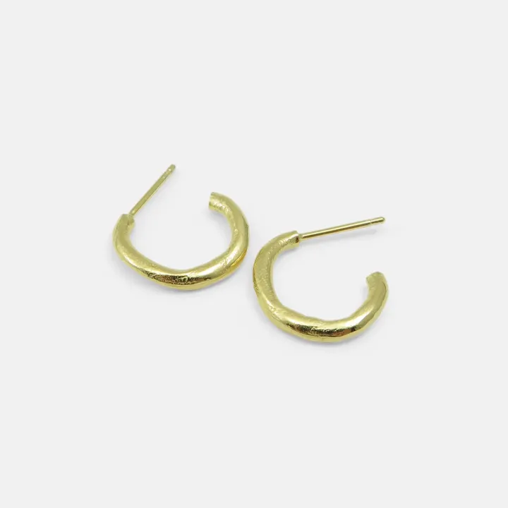 Ohrringe Struktur-Ring - klein - gold