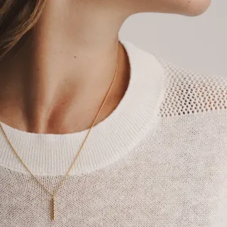 Halskette Blasen-Streifen - gold