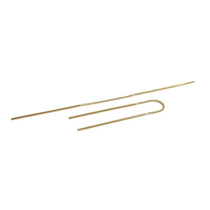 Durchzieh-Ohrringe mit Streifen - gold