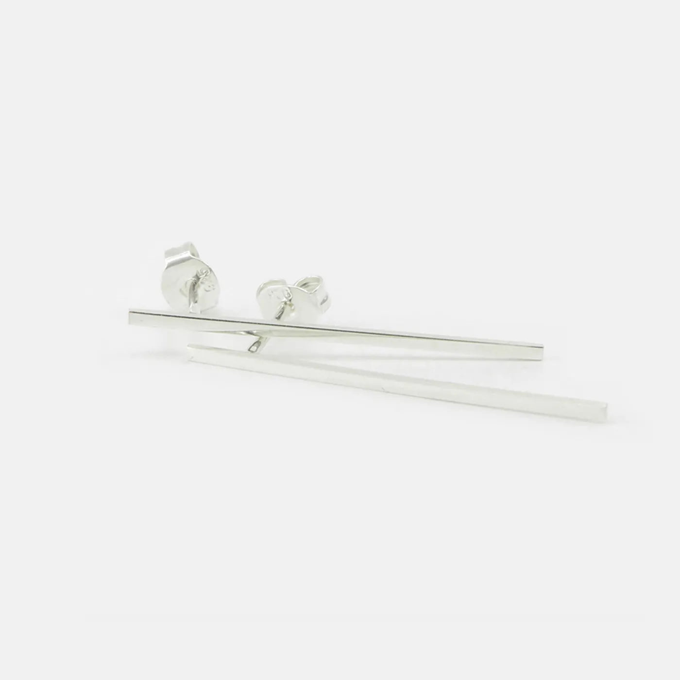 Produktbild Ohrstecker Streifen quadratisch - silber