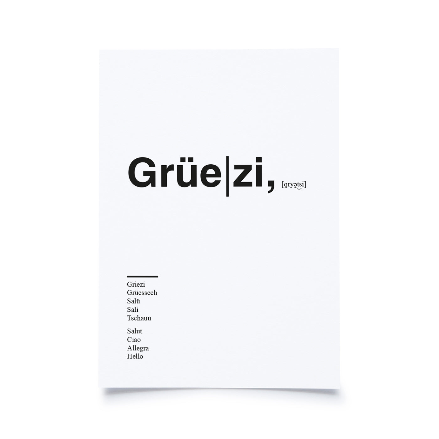 Produktbild Helvetica - Grüezi