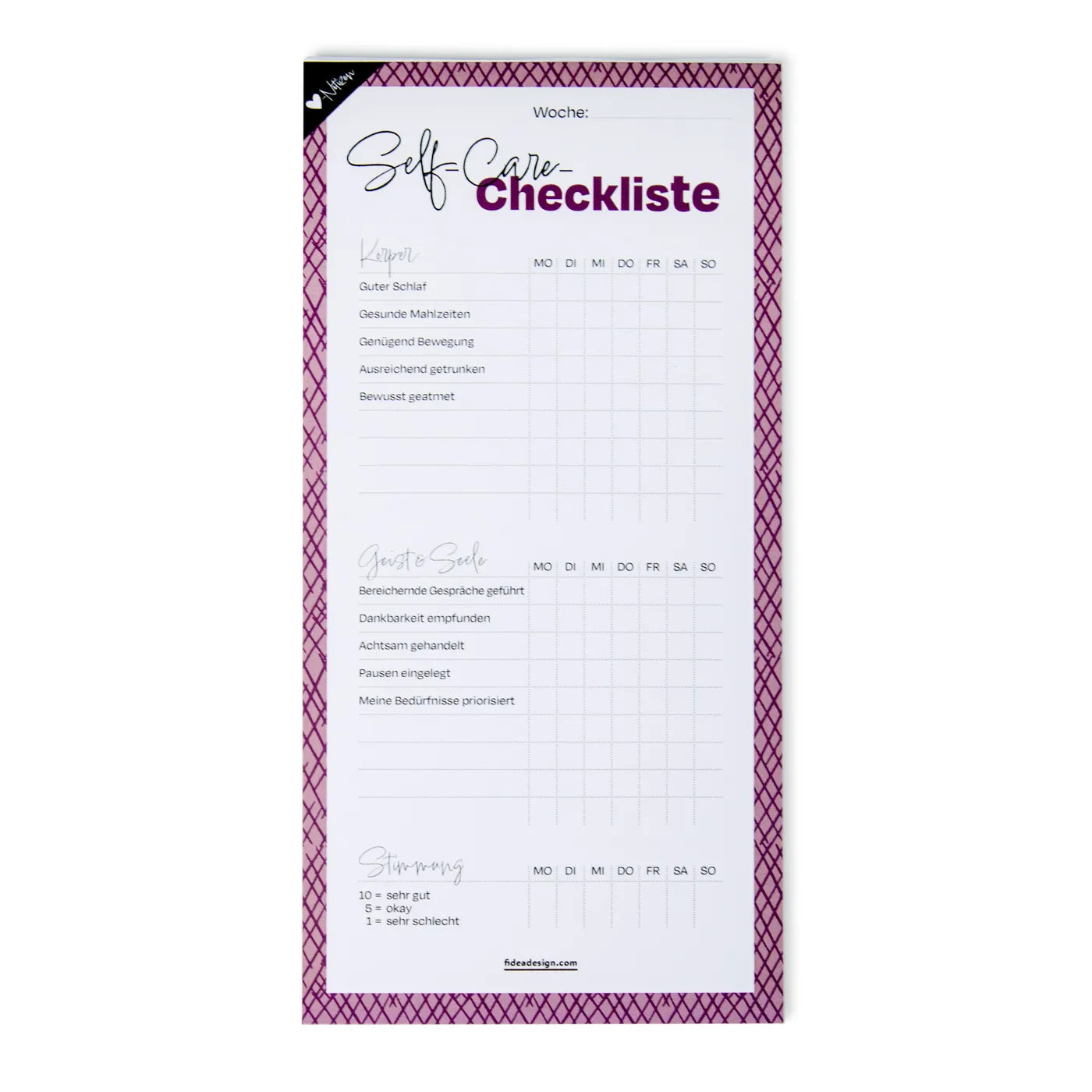 Produktbild-Herznotizen - Self-Care Checkliste
