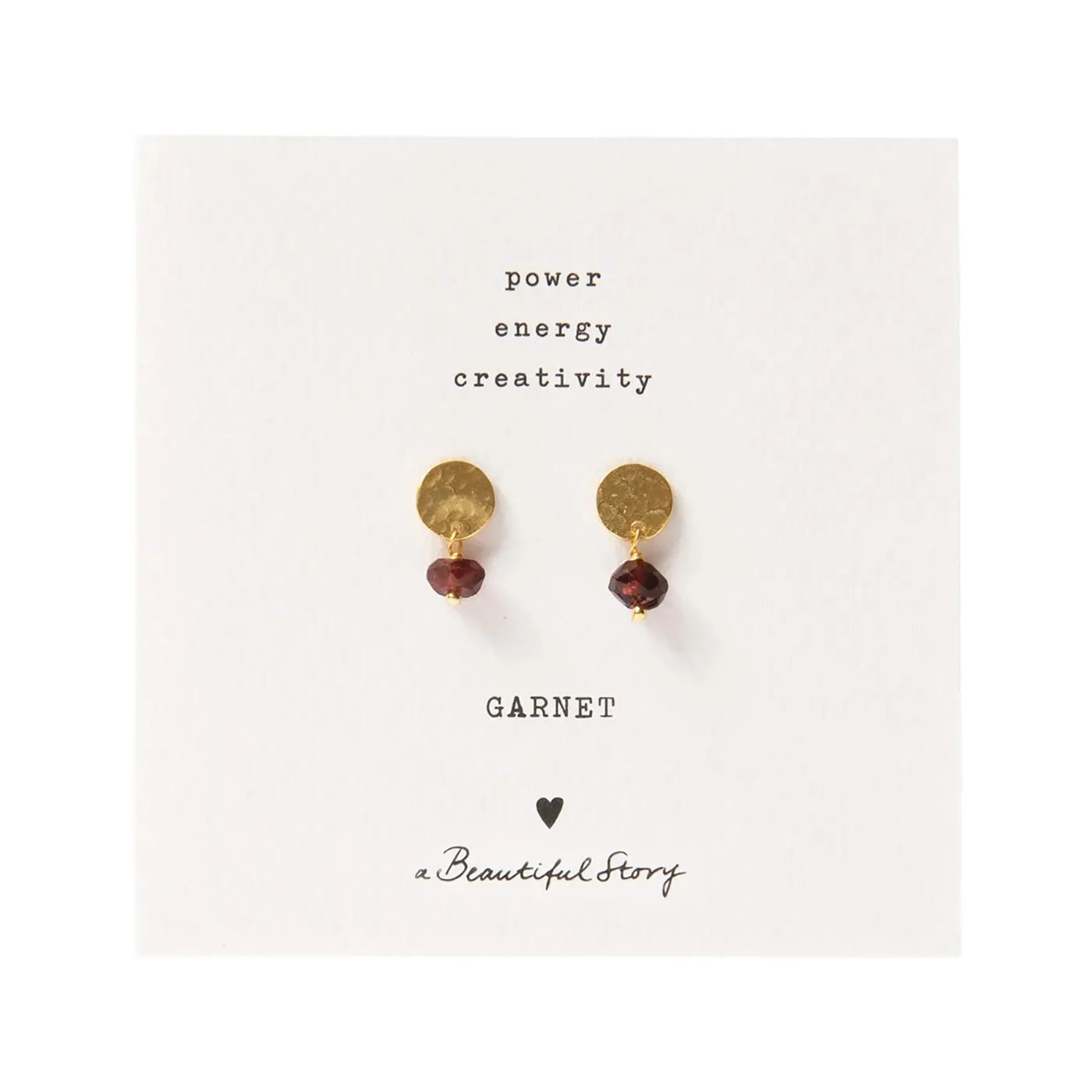 Produktbild-Ohrstecker Mini Coin Granat