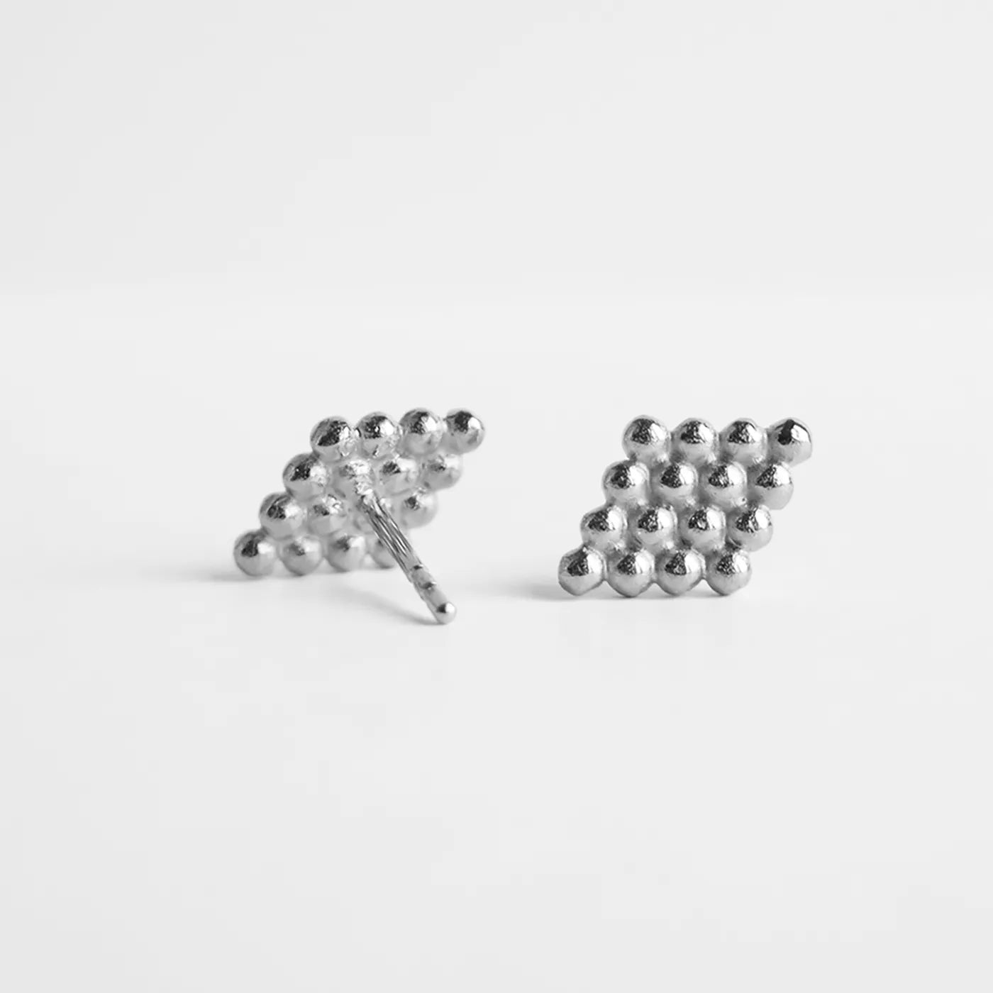 Produktbild Ohrstecker Rhombus - mittel - silber