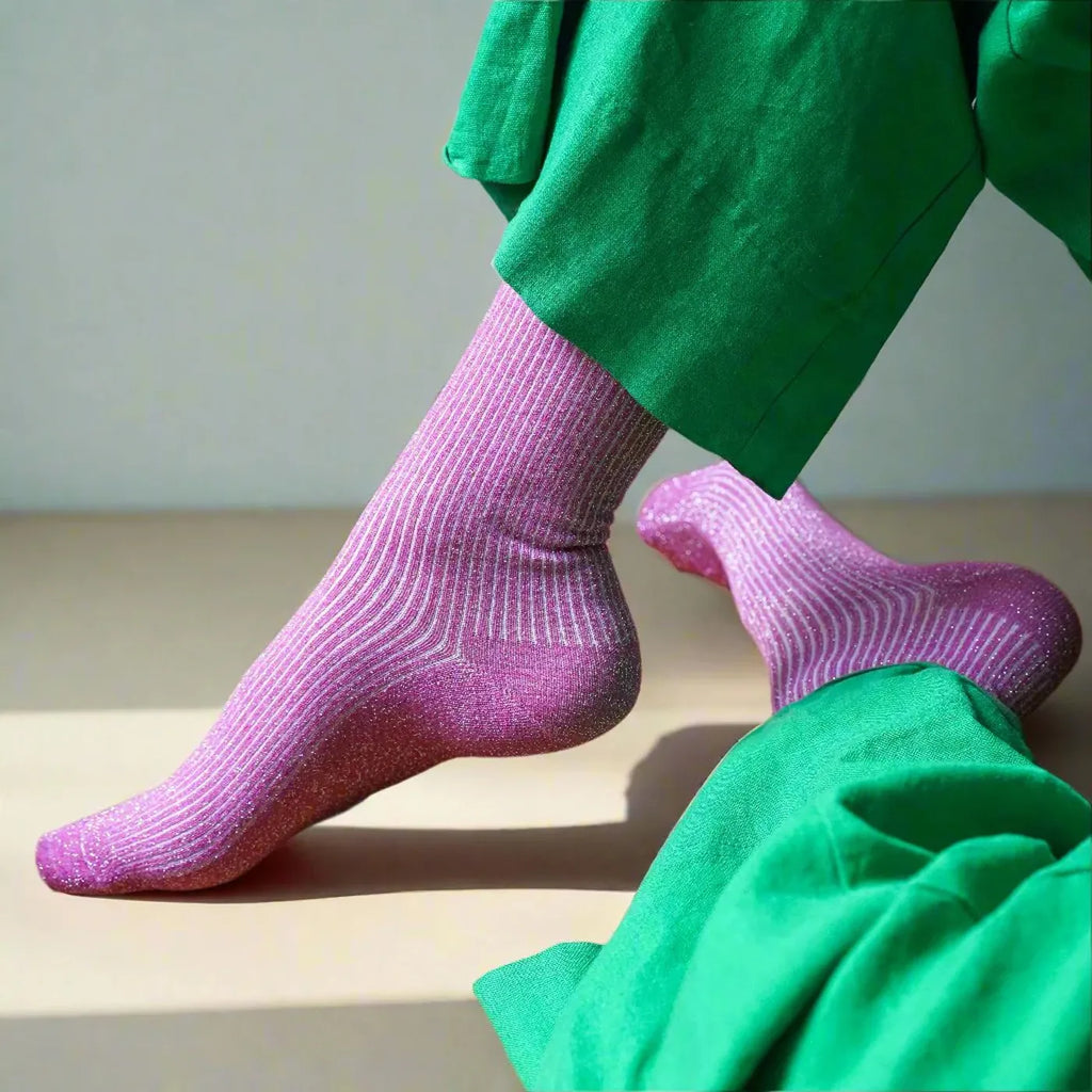 Produktbild-Glitter Socks - Fuchsia