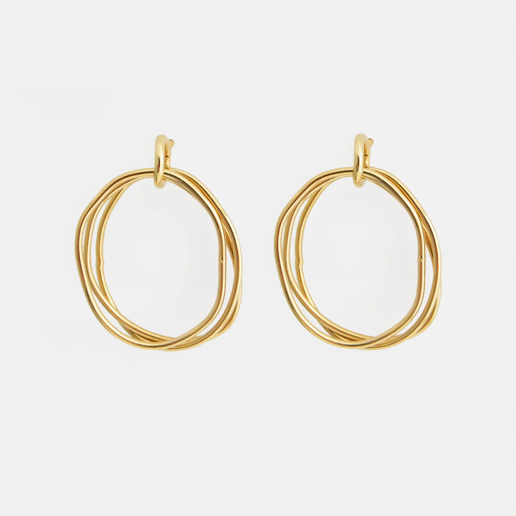 Produktbild-Ohrringe dreifach Oval - gold