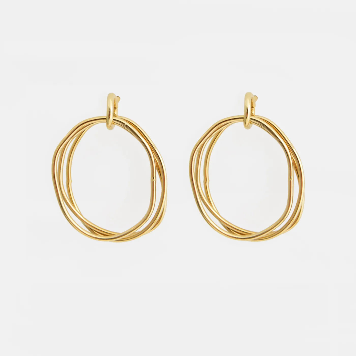 Produktbild-Ohrringe dreifach Oval - gold