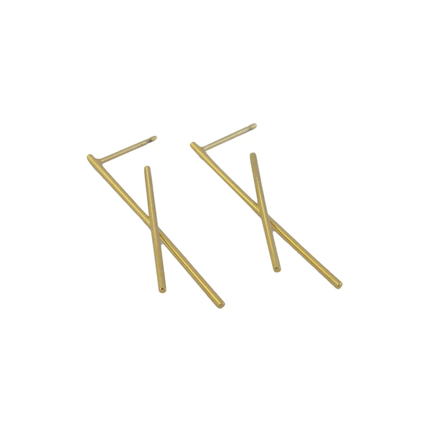 Produktbild-Ohrstecker gekreuzte Streifen Seite - gold