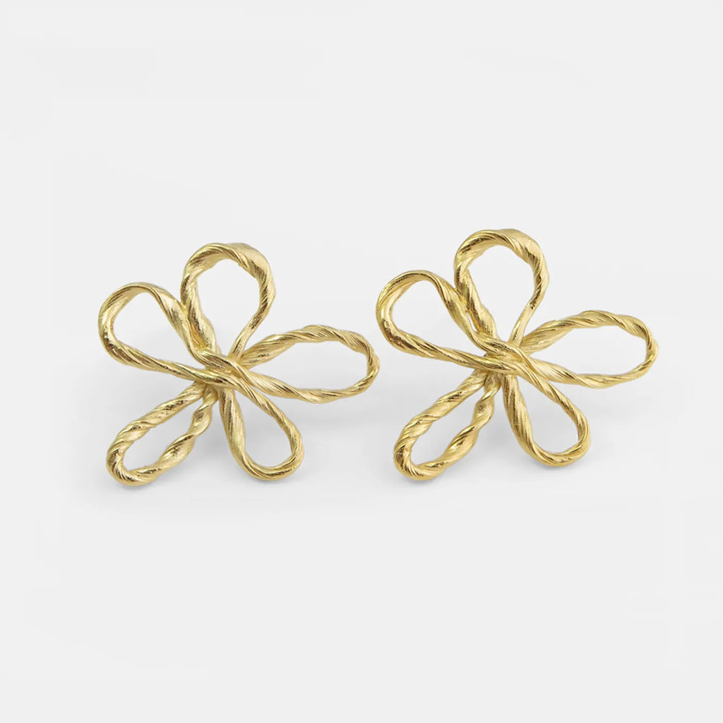 Produktbild-Ohrstecker Blumenknoten - gross - gold