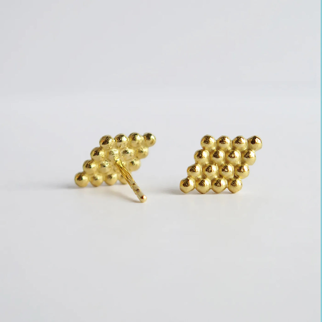 Produktbild-Ohrstecker Rhombus - mittel - gold