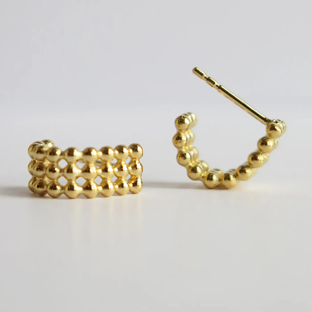 Produktbild-Ohrring - gepunkteter Ring - gold