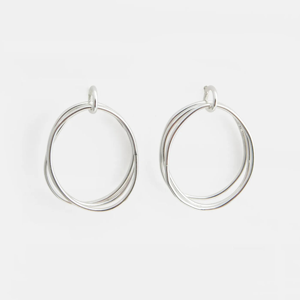 Produktbild-Ohrringe dreifach Oval - silber