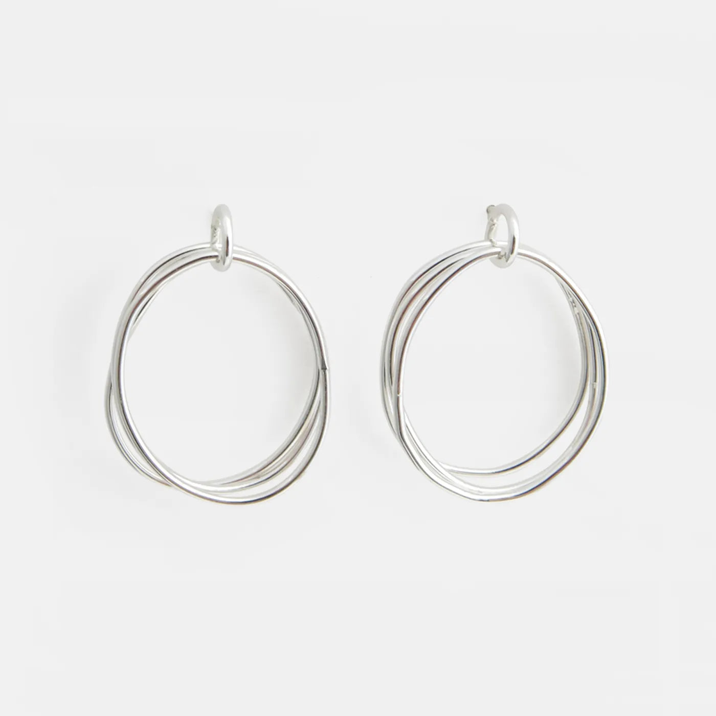 Produktbild-Ohrringe dreifach Oval - silber