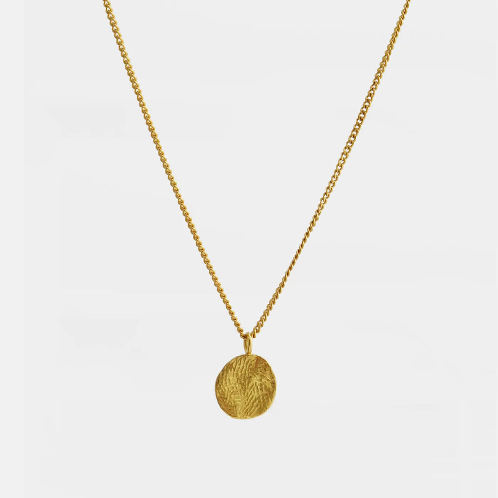 Produktbild-Halskette Textur-Scheibe - gold