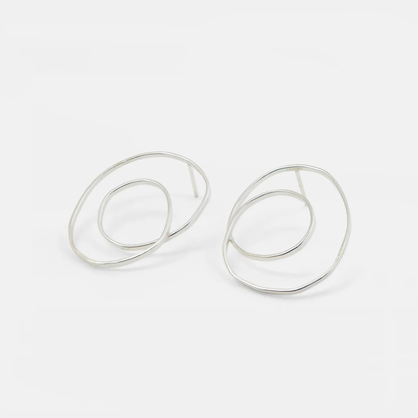 Ohrstecker Skizze grosse Schleife - silber