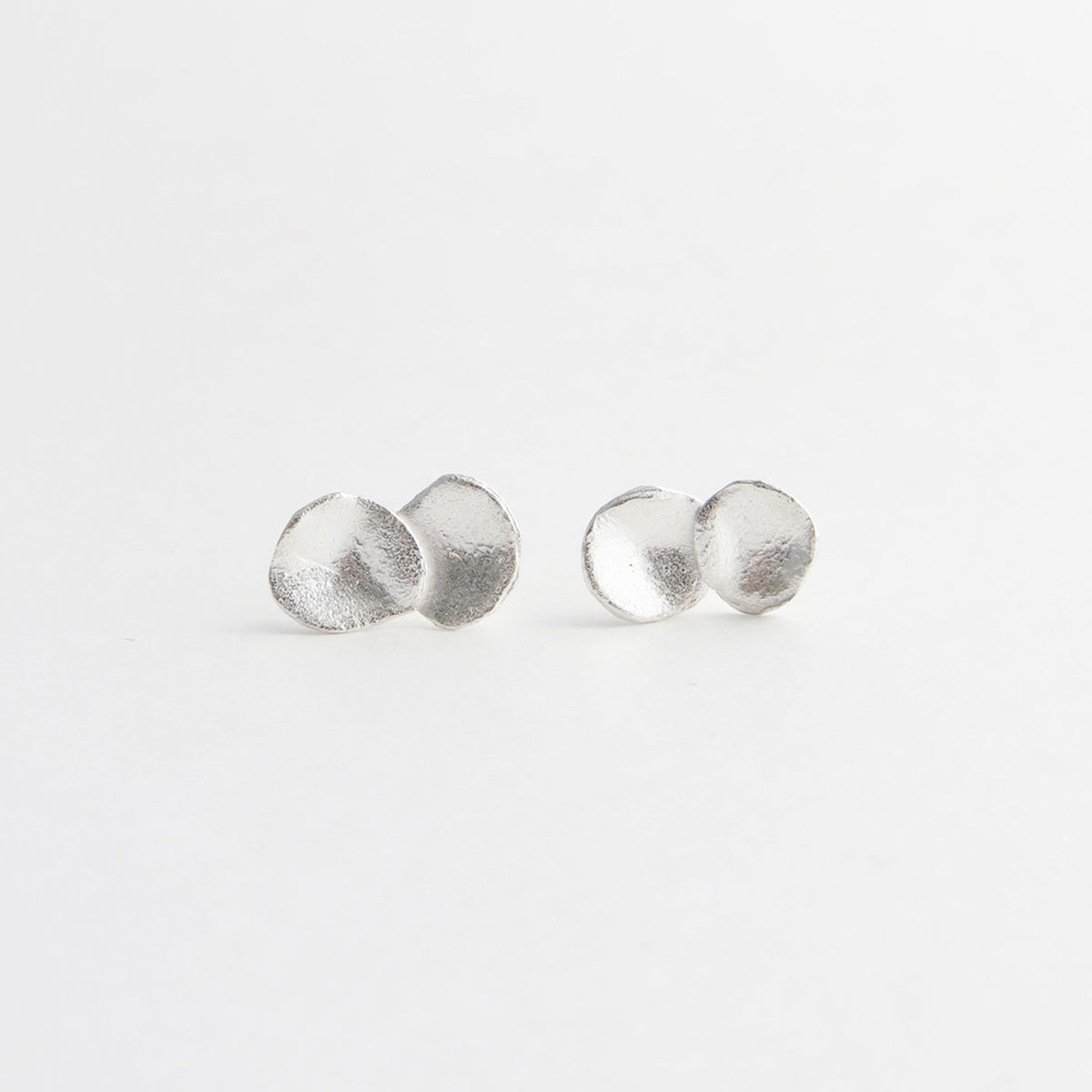 Produktbild - Ohrstecker Doppelschale - silber