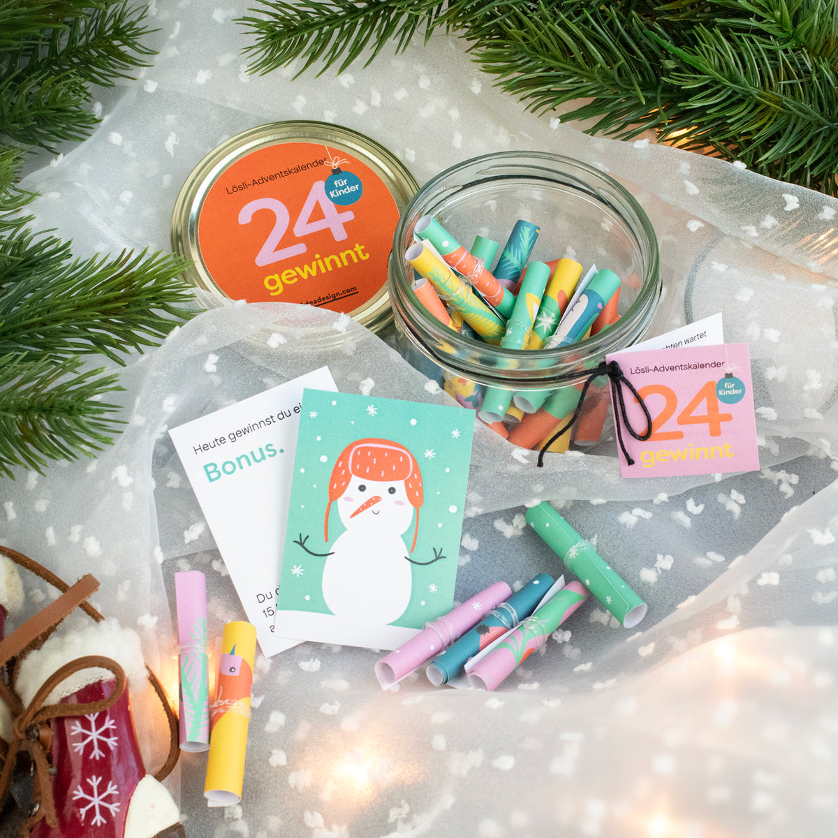 Lösli-Adventskalender - 24 gewinnt - Kinder