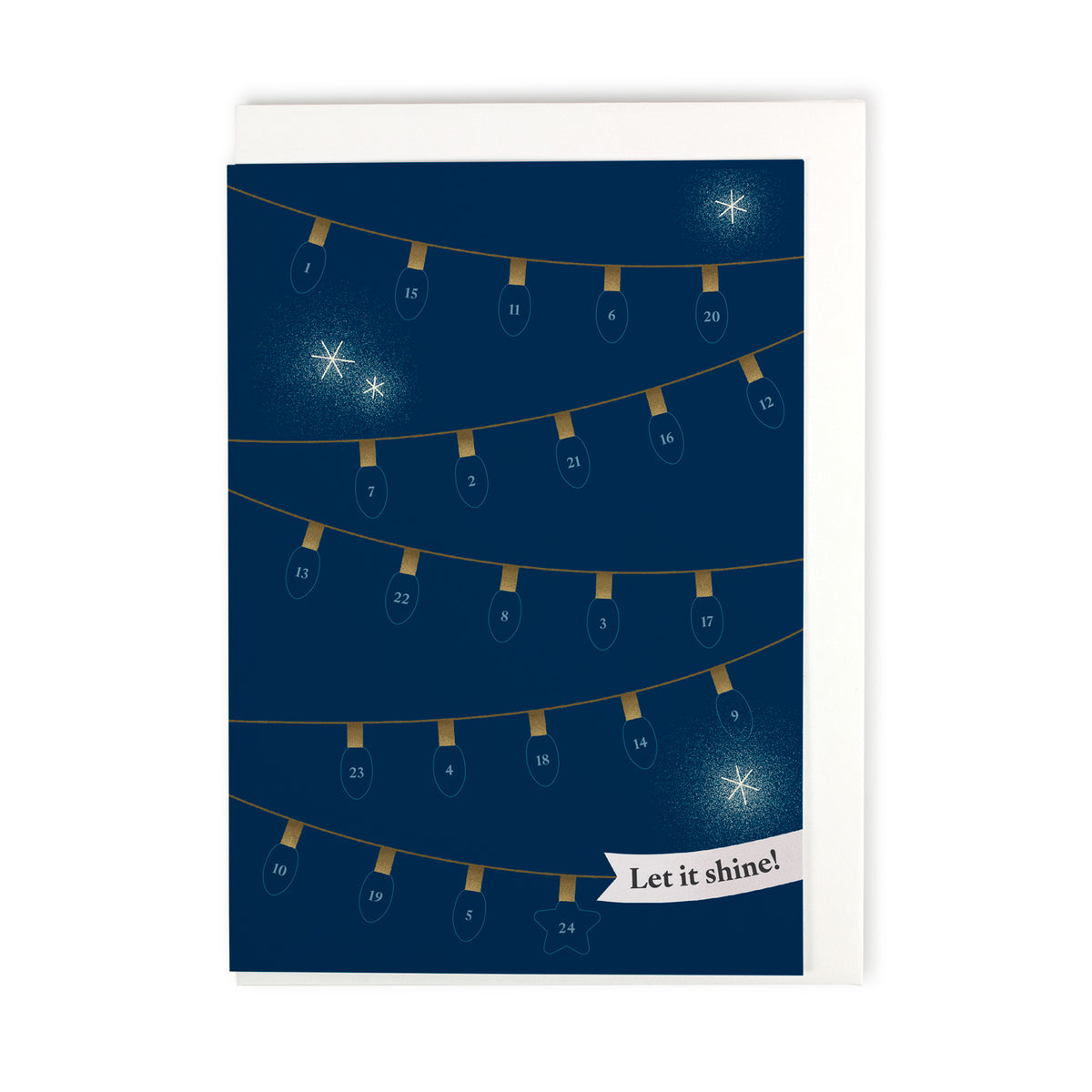 Faltkarte - Sticker-Adventskalender - Lichterkette