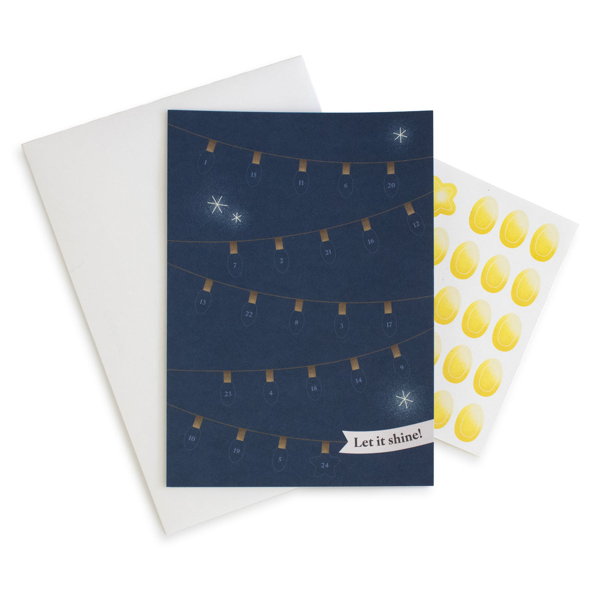 Faltkarte - Sticker-Adventskalender - Lichterkette