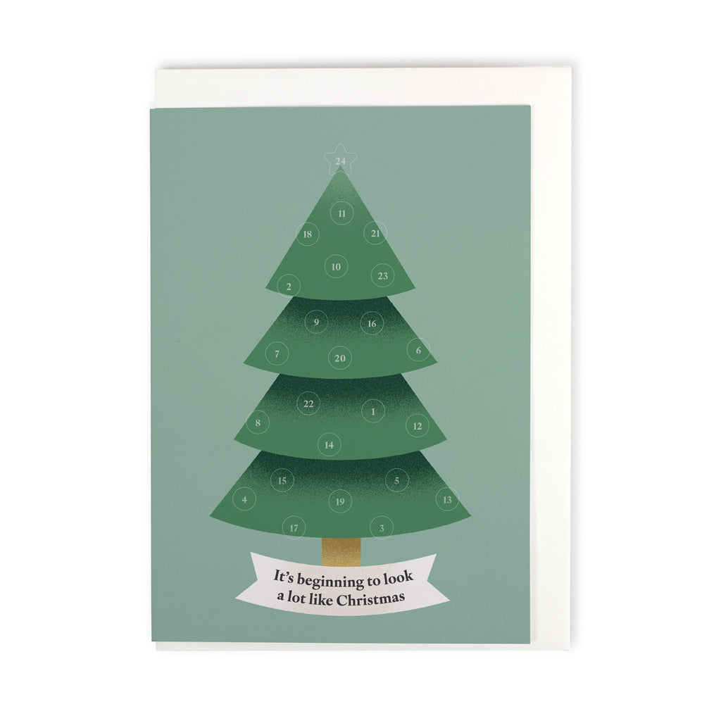Faltkarte - Sticker-Adventskalender - Weihnachtsbaum
